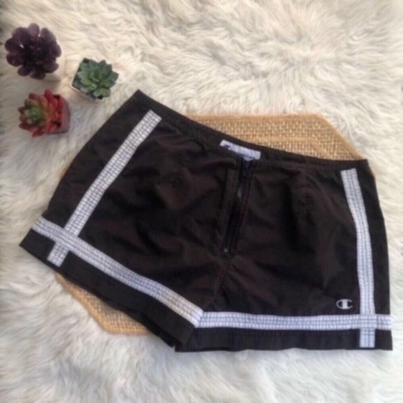 Champion Retro High Waist Zip Up Shorts - Picture 1 of 13